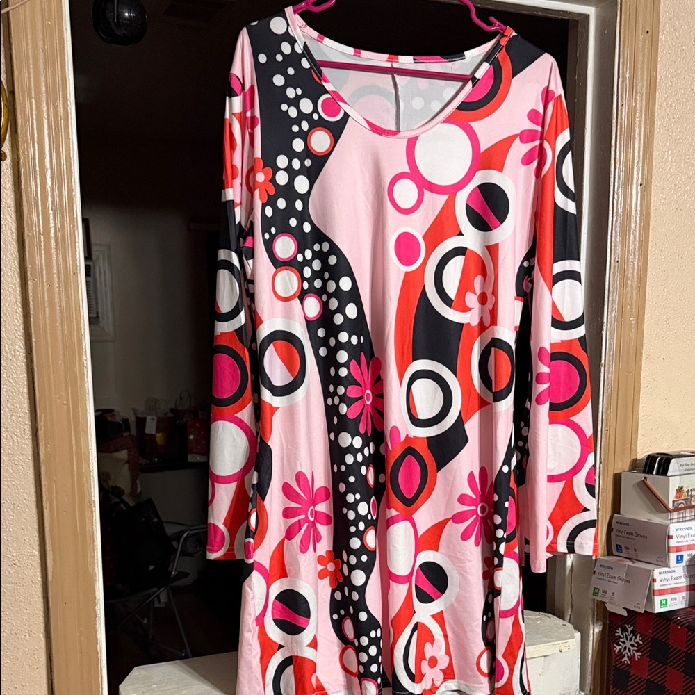 Colorful Geometric Pattern Dress